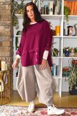 Bateau Needlecord Lazy Layer Top Aubergine
